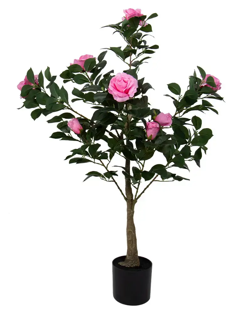 HOME-TEX Kunstig rosetre 110 cm høy - Med rosa roser og vakre detaljer