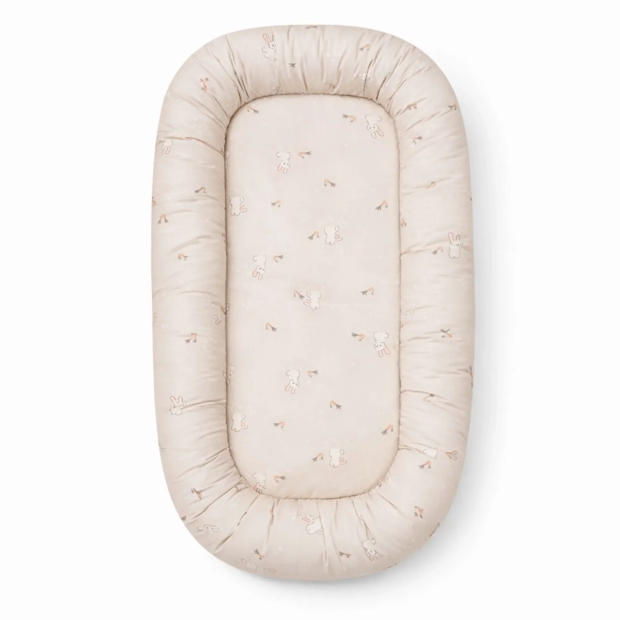 Nordstrand Home Babynest - 86x46x14,5 cm - Sandfarget med kaniner