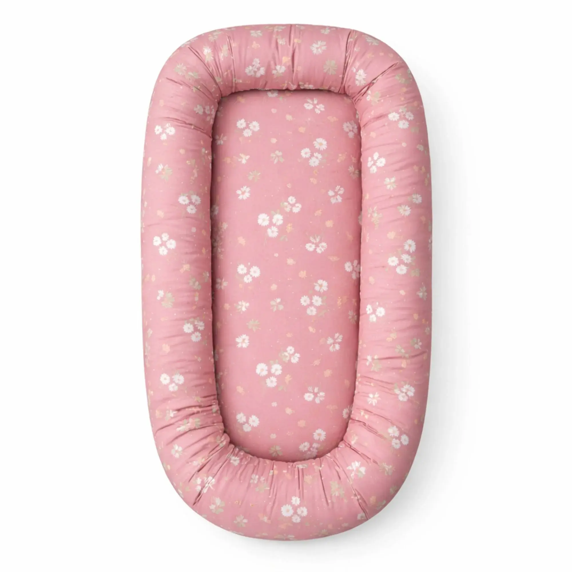 Nordstrand Home Babynest - 86x46x14,5 cm - Lyserosa med kaniner og blomster