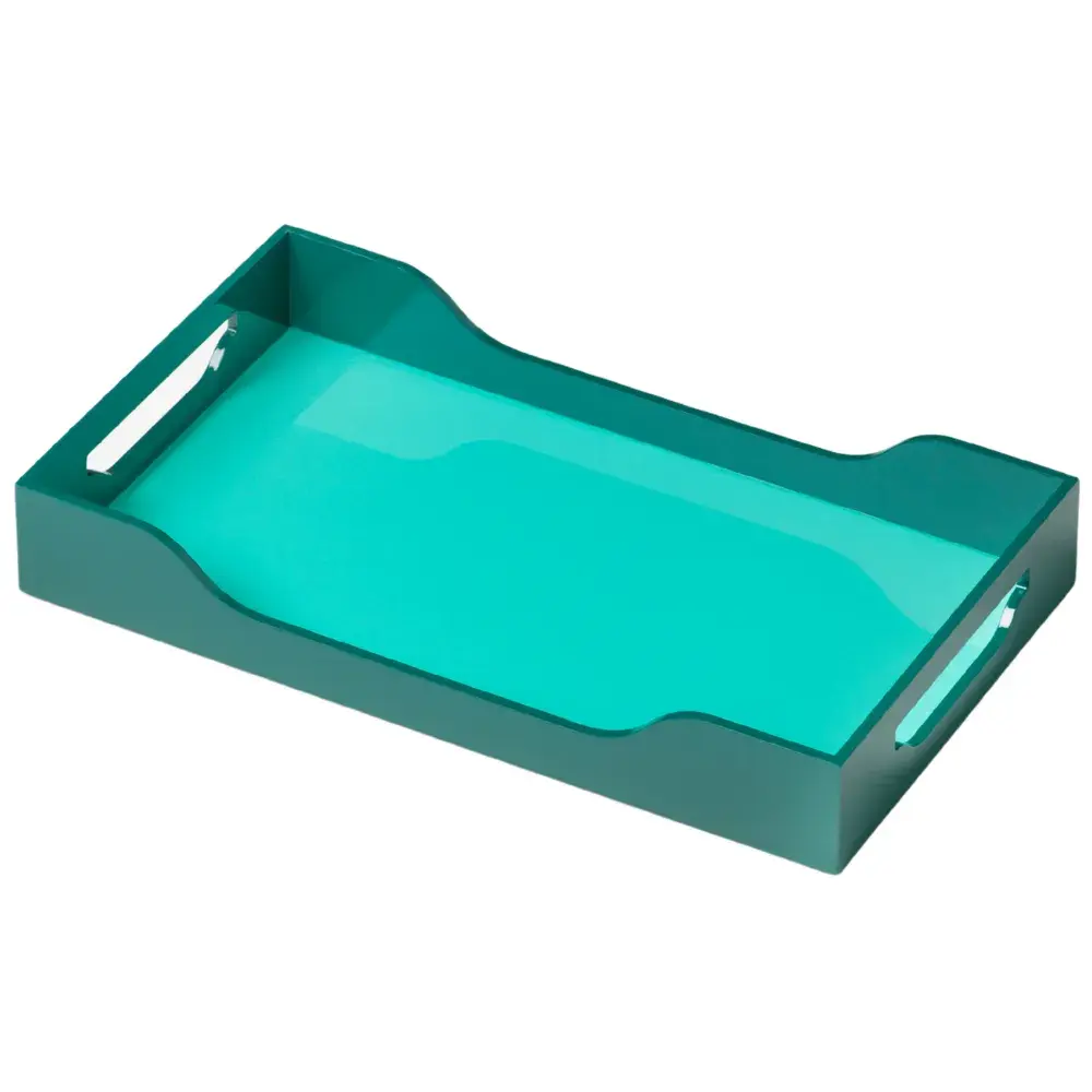 Printworks Printworks, Lacquered Tray - Swell, Turquoise/Green 42x27 cm