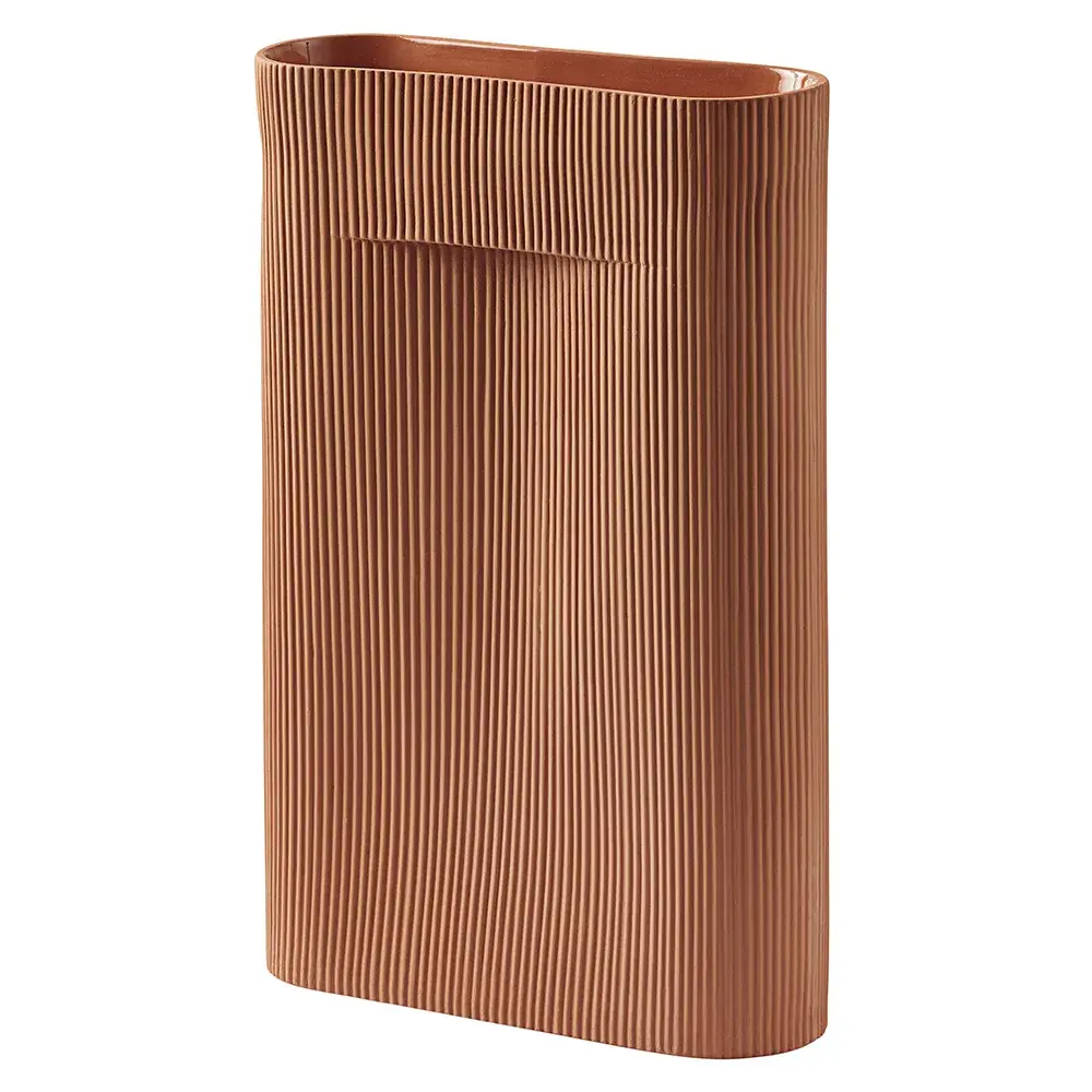Muuto Muuto, Ridge Vase H: 48,5 cm Terracotta