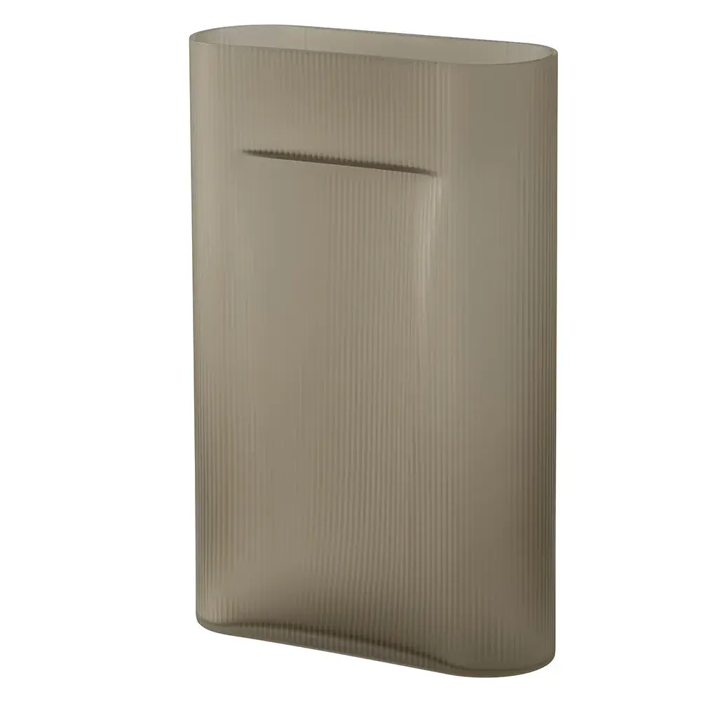 Muuto Muuto, Ridge Vase H: 48,5 cm Taupe Blue Frosted