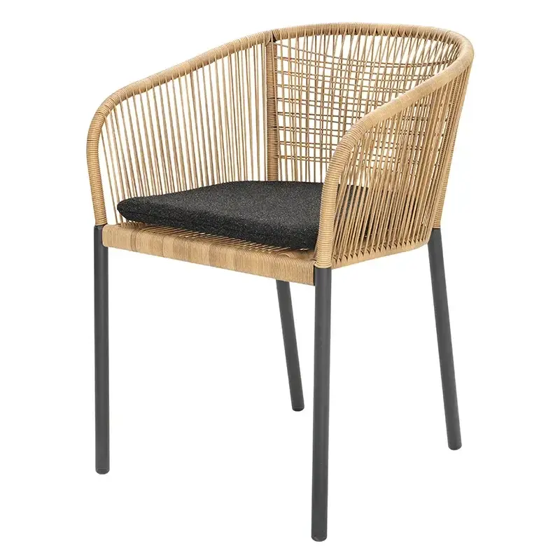 Brafab Brafab, Delta stol Antrasitt / Natural Wicker / Teddy Black
