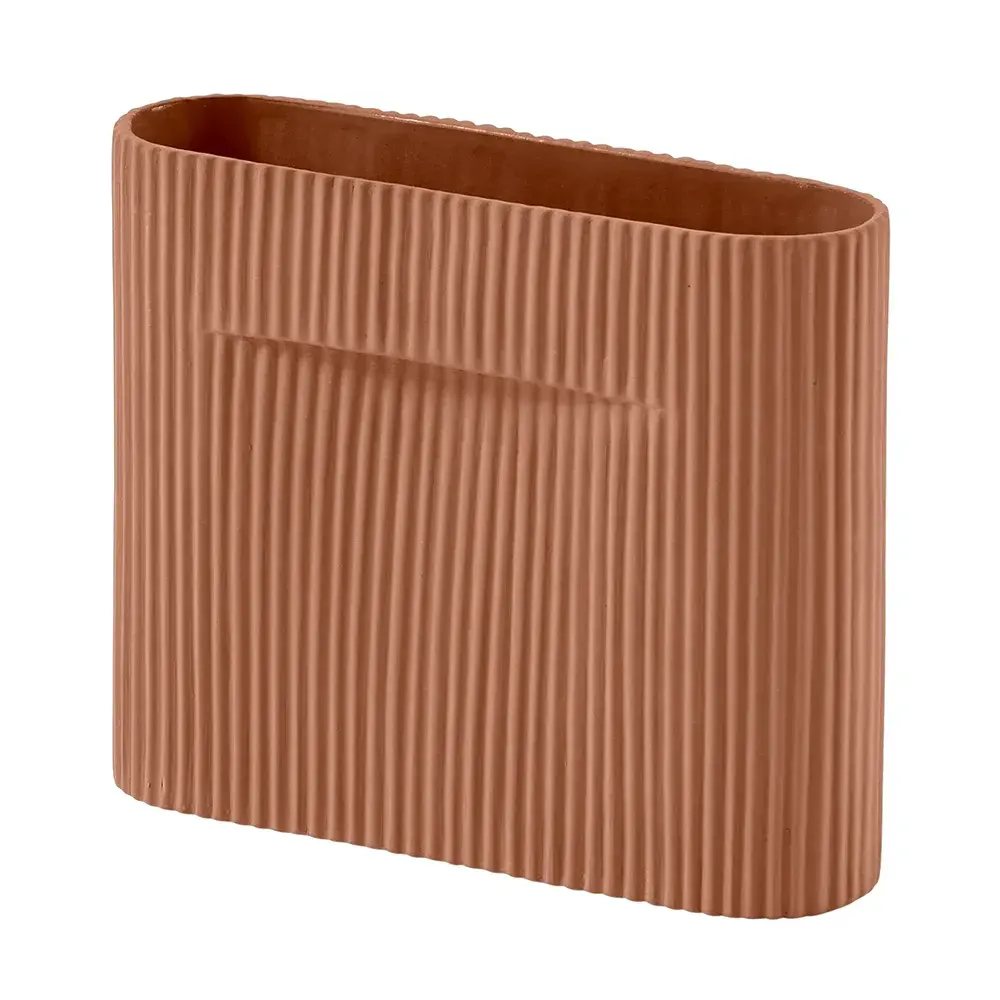 Muuto Muuto, Ridge Vase H: 16,5 cm Terracotta