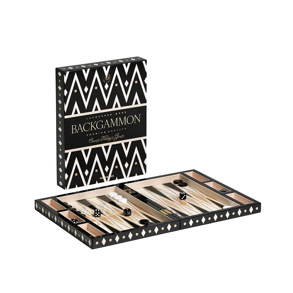 Printworks Printworks, Backgammon Lakkert Black