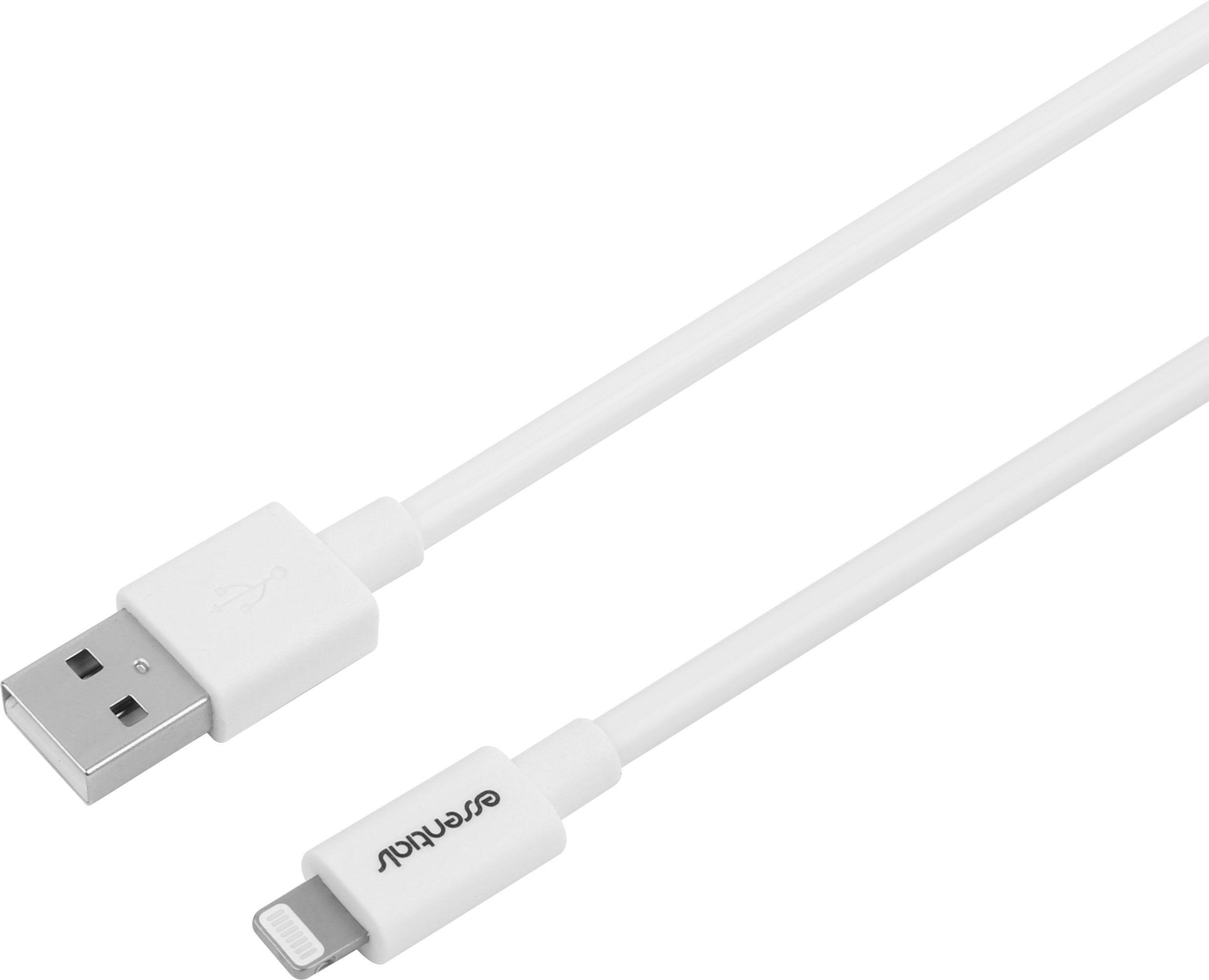 Essentials Essentials USB-A til Lightning Cable MFI - Hvit 1 m
