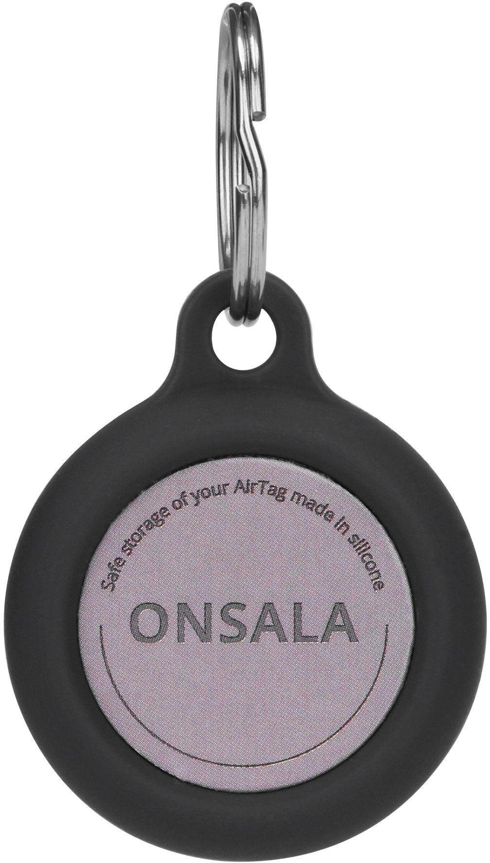Onsala silikonholder med nøkkelring (AirTag) - Svart