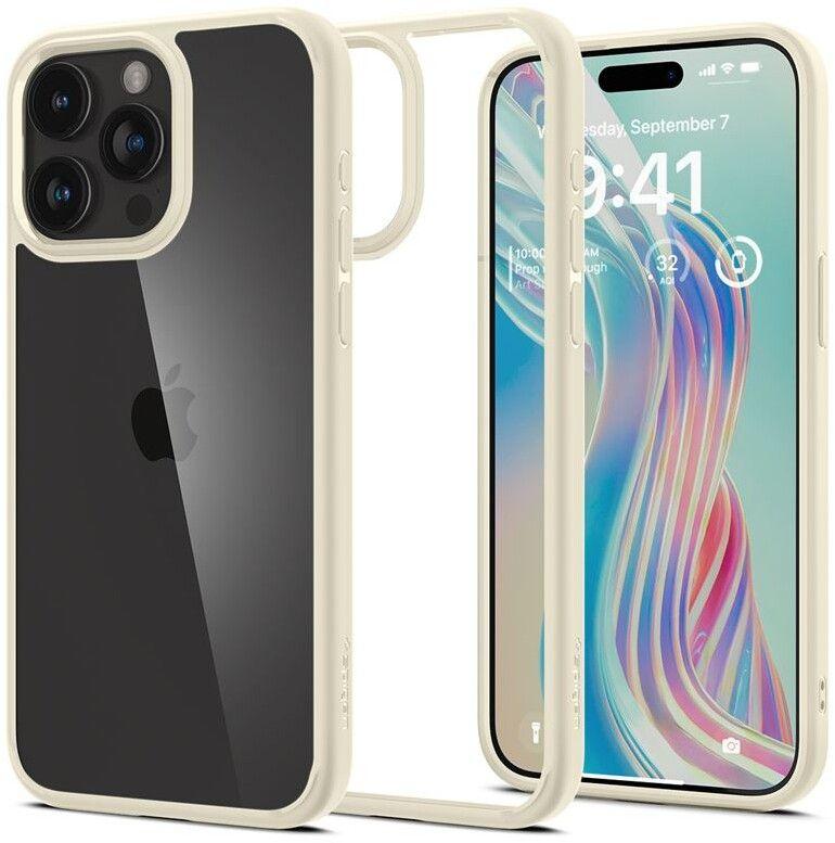 Spigen Spigen Crystal Hybrid-deksel (iPhone 15 Pro Max) - Beige