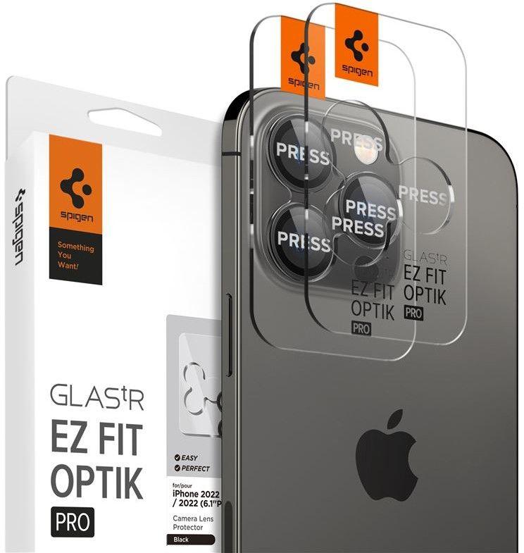 Spigen Spigen Glas.tR EZ Fit Optik Pro (iPhone 14 Pro / Pro Max) - Svart