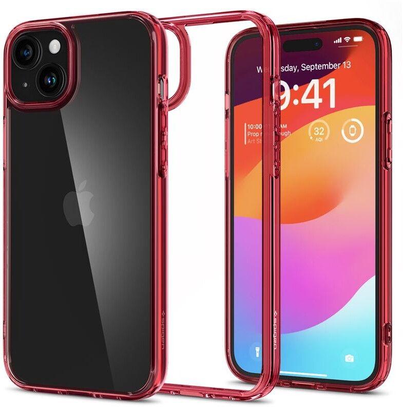 Spigen Spigen Ultra Hybrid (iPhone 15 Plus) - Transparent/Rød
