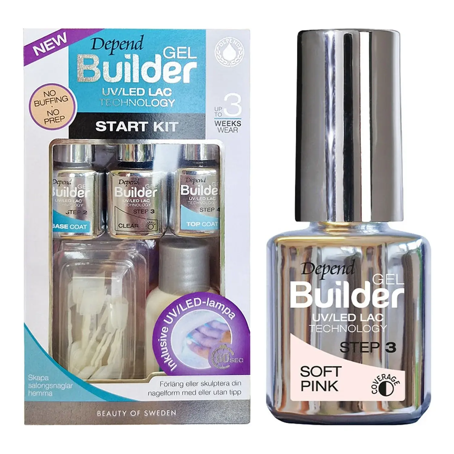 Depend Depend Gel Builder Starter Set Starter Kit & Soft Pink 5 ml