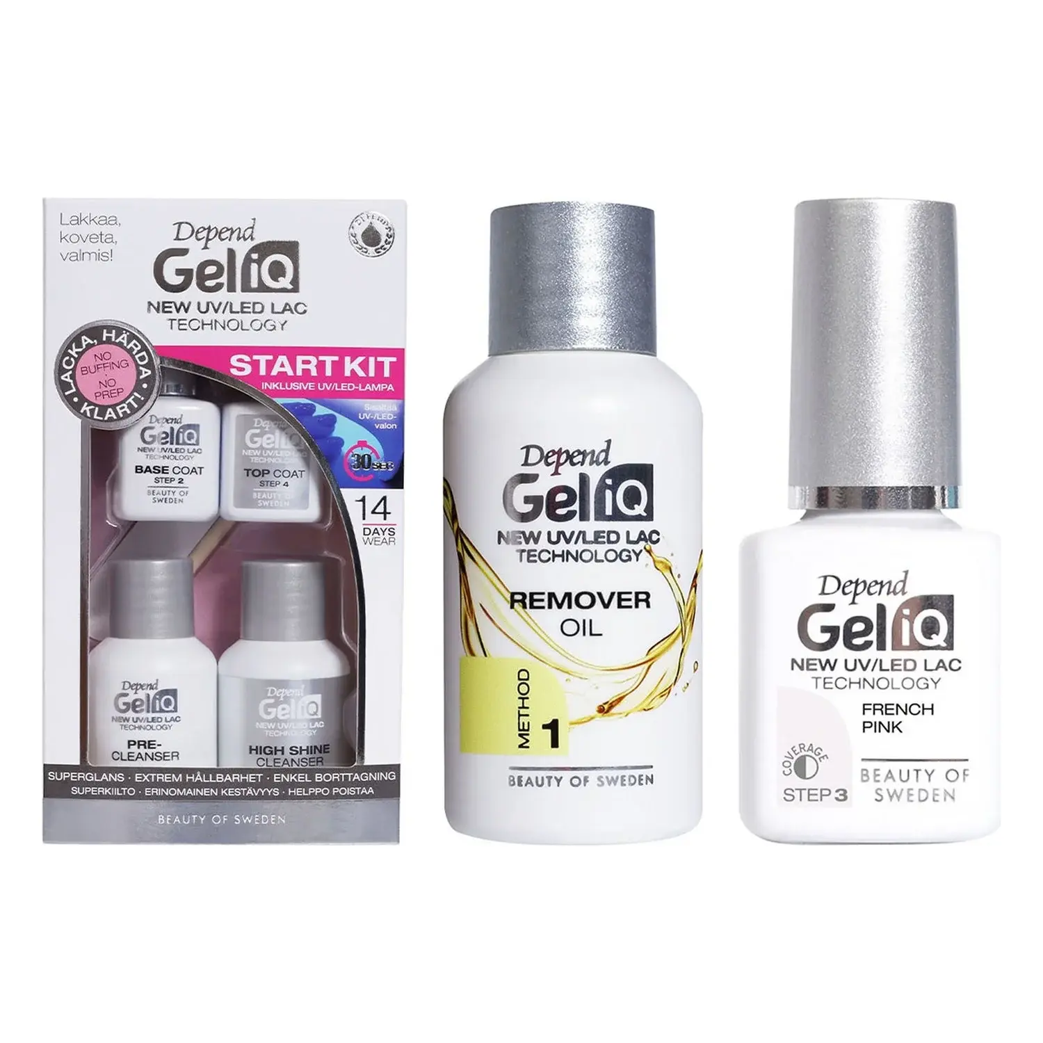 Depend Depend Gel Manicure Starter Set Start Kit, Remover Oil & French Pink 5ml