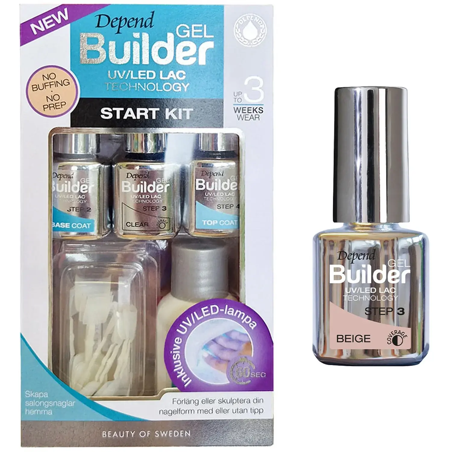 Depend Depend Gel Builder Starter Set Starter Kit & Beige 5 ml