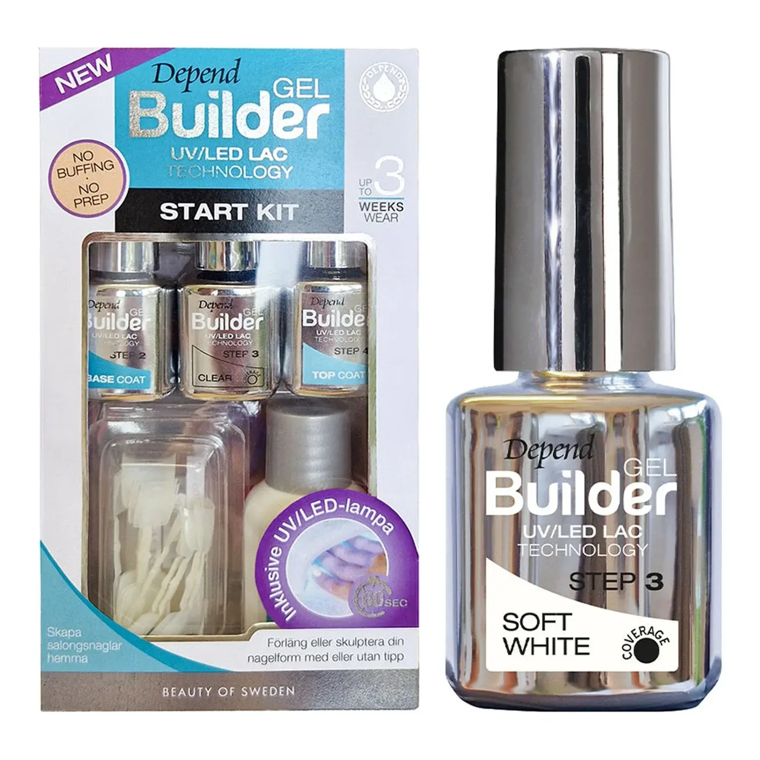 Depend Depend Gel Builder Starter Set Starter Kit & Soft White 5 ml