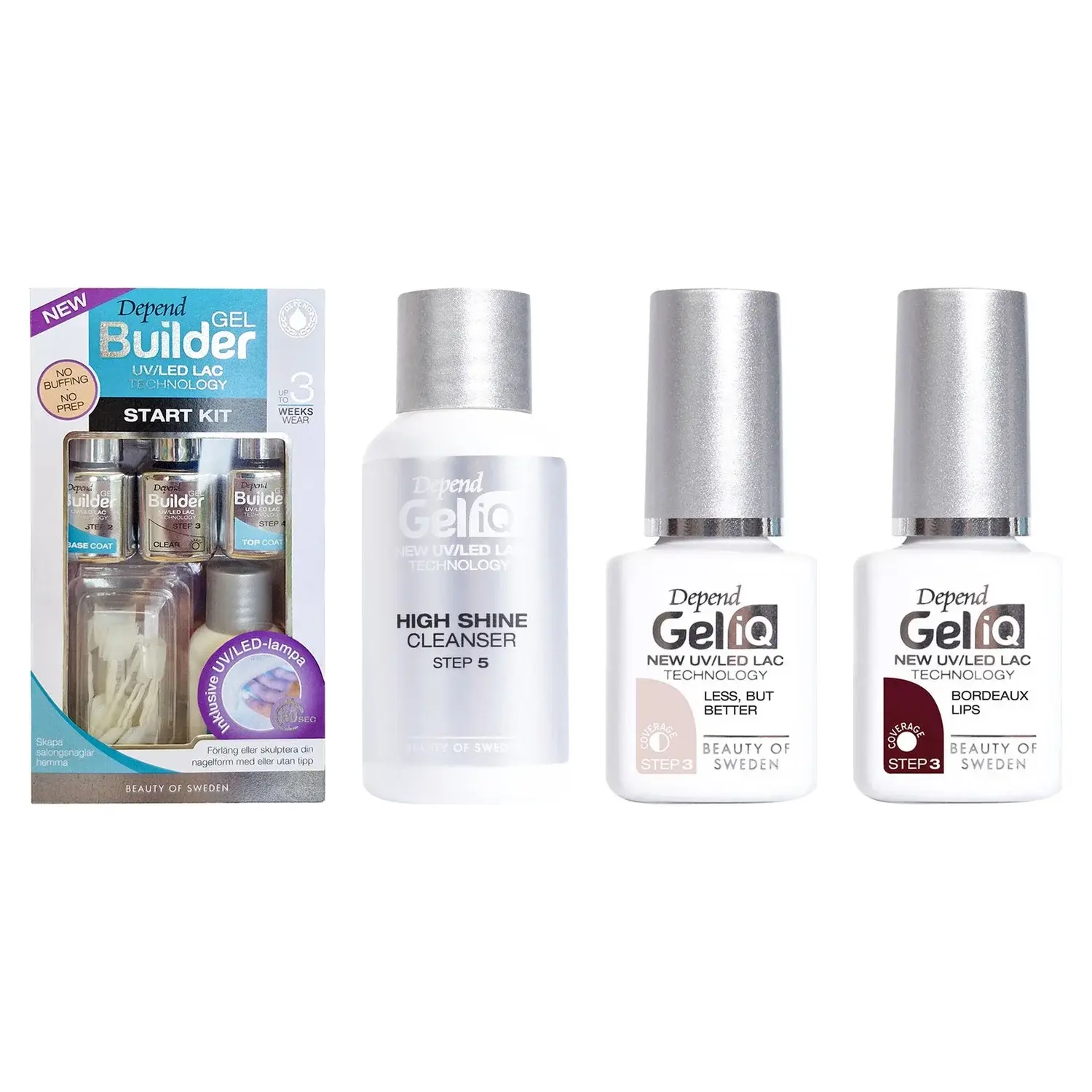 Depend Depend Gel Manicure Essentials Starter Set Starter Kit, High Shine Cleanser 35ml & 2 Polishes