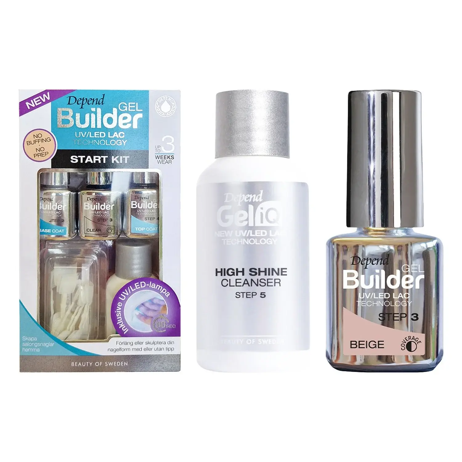 Depend Depend Gel Manicure Starter Set Starter Kit, Builder Beige 5ml & Cleanser 35ml