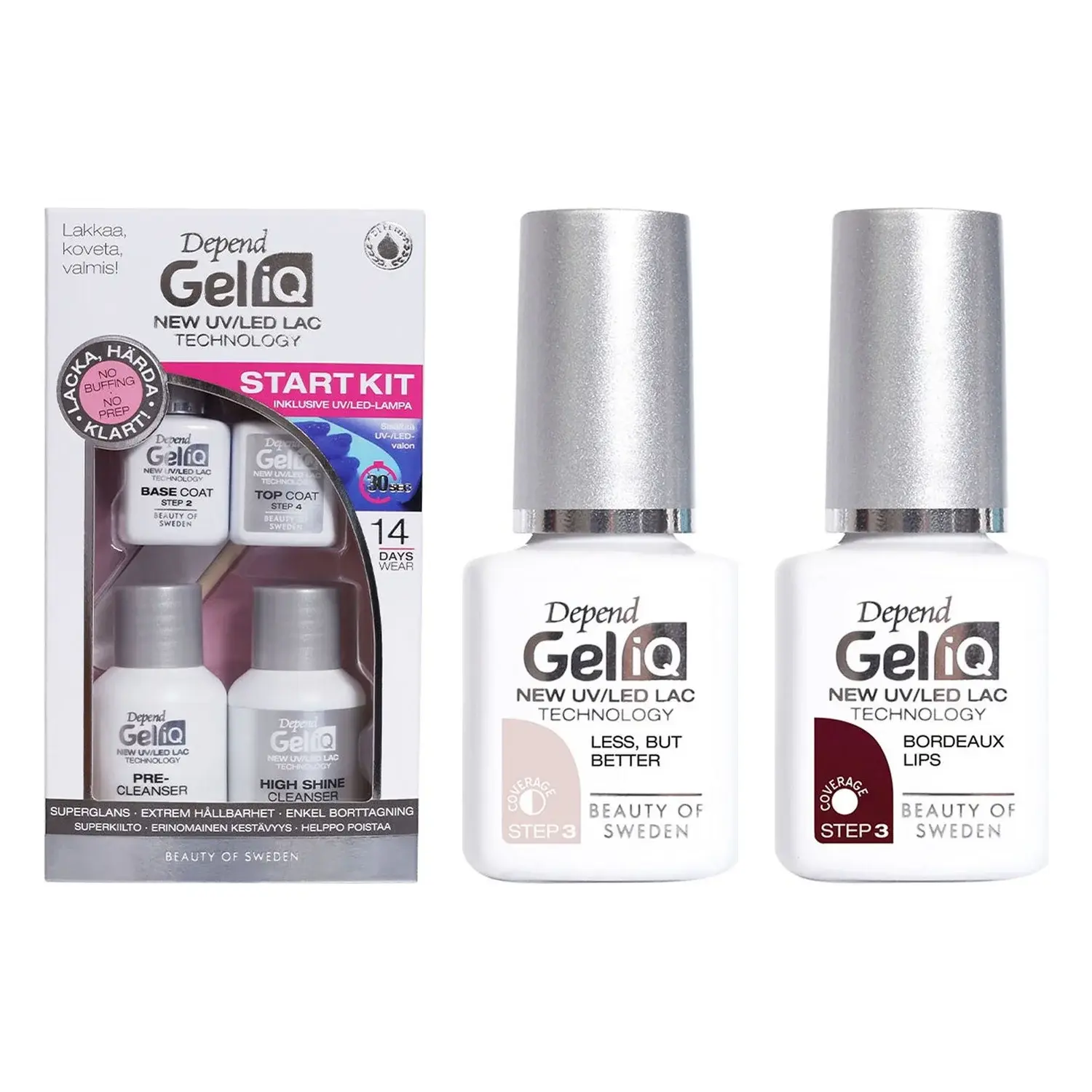 Depend Depend Gel Manicure Essentials Set Start Kit, Less But Better & Bordeaux Lips