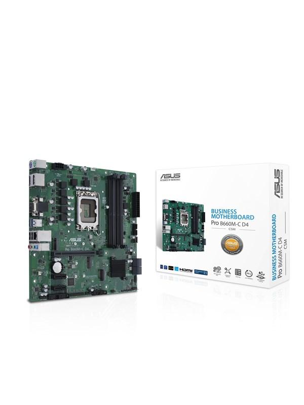 ASUS ASUS PRO B660M-C D4-CSM Hovedkort - Intel B660 - Intel LGA1700 socket - DDR4 RAM - Micro-ATX