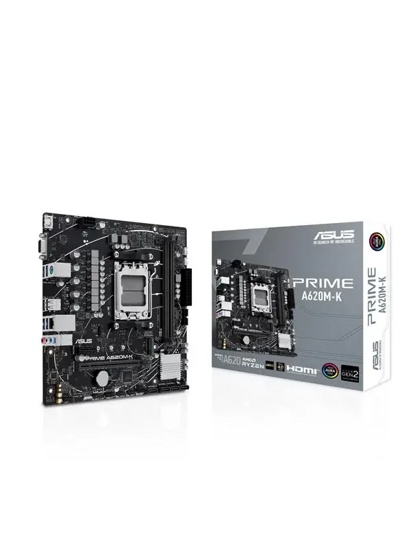 ASUS ASUS PRIME A620M-K Hovedkort - AMD A620 - AMD AM5 socket - DDR5 RAM - Micro-ATX