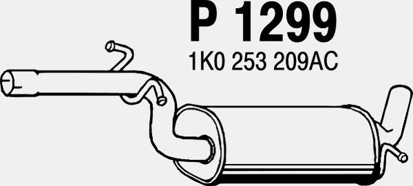 Skruvat Mellomlyddemper, Senter - audi a3 sportback, seat leon - OE 1K0253209AC