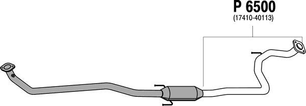 Skruvat Mellomlyddemper, Senter - toyota yaris - OE 17410-40113