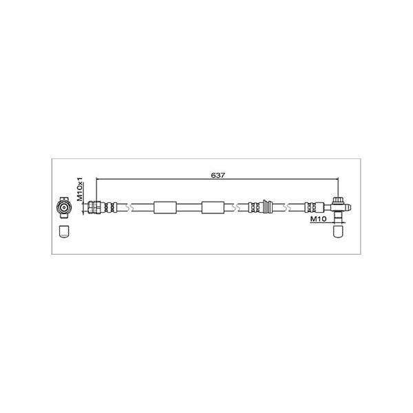 Skruvat Bremseslange, Framaksel høyre, Framaksel venstre - audi, cupra, seat, skoda, vw - OE 5Q0 611 701 C, 5Q0 611 701 D, 5Q0611701C