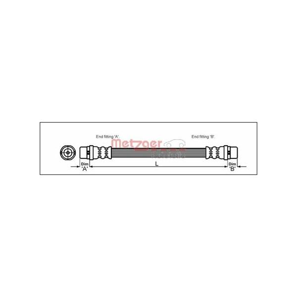 Skruvat Bremseslange, Foran, Høyre, Venstre - audi, skoda, vw - OE 3U0 611 707, 8D0 611 707, 8D0 611 707B