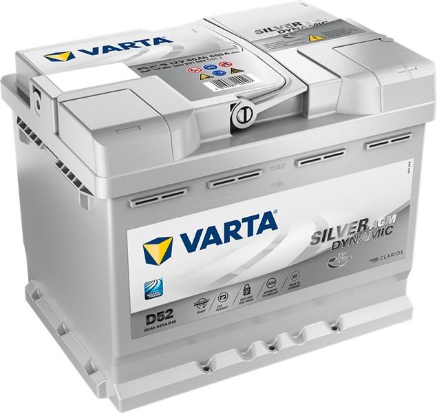 VARTA STARTER BATTERI VARTA SILVER DYN AGM D52 12V 60AH 680A, Bagasjero - abarth, alfa romeo, alpina, audi, bmw, chevrolet, citroën, dodge, fiat, ford, hond