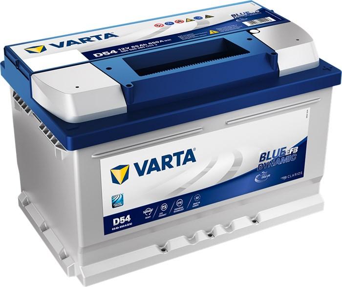 VARTA STARTER BATTERI VARTA BLUE DYN EFB D54 12V 65AH 650A P+ - ferrari, ford, opel, renault, vauxhall, vw - OE 1693470, 1834683, 1917575
