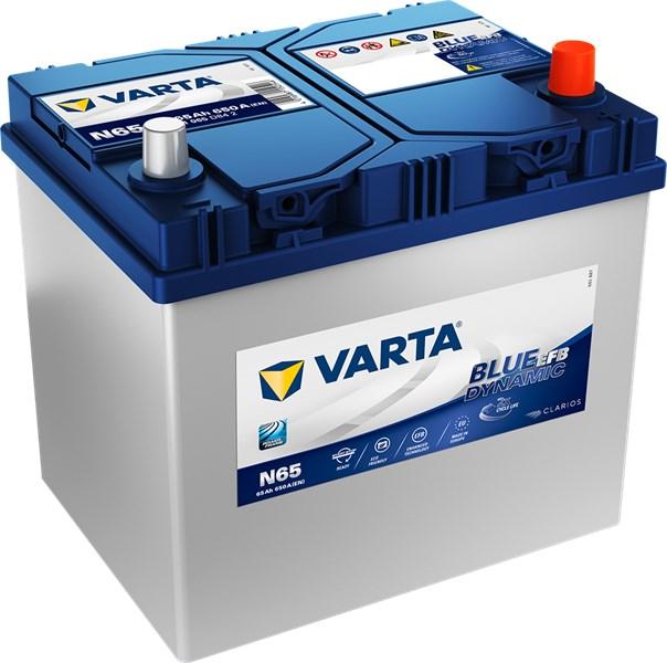 VARTA STARTER BATTERI VARTA BLUE DYN EFB N6512V 65AH 650A - citroën, hyundai, infiniti, kia, mazda, mitsubishi, nissan, renault, subaru, suzuki, toyota - OE