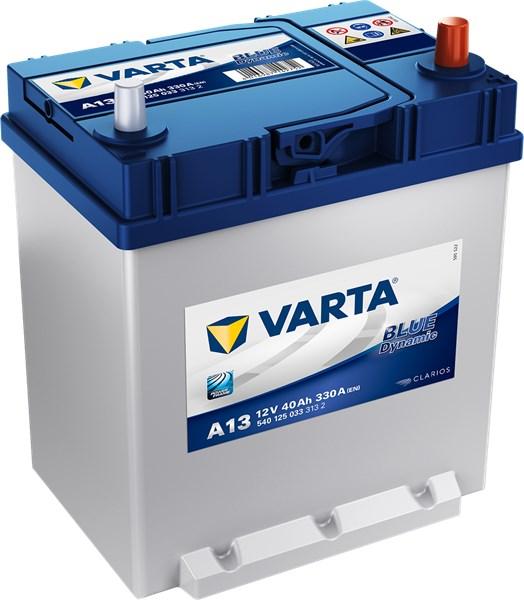 VARTA STARTER BATTERI VARTA BLUE DYNAMIC A13 12V 40AH 330A - daewoo, daihatsu, honda, hyundai, kia, piaggio, suzuki - OE 3711005100, 3711005200, 3711007100