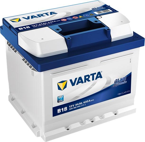 VARTA STARTER BATTERI VARTA BLUE DYNAMIC B18 12V 44AH 440A, Bagasjerom - audi, austin, bmw, chevrolet, citroën, daf, fiat, ford, ford usa, honda, hyundai, l