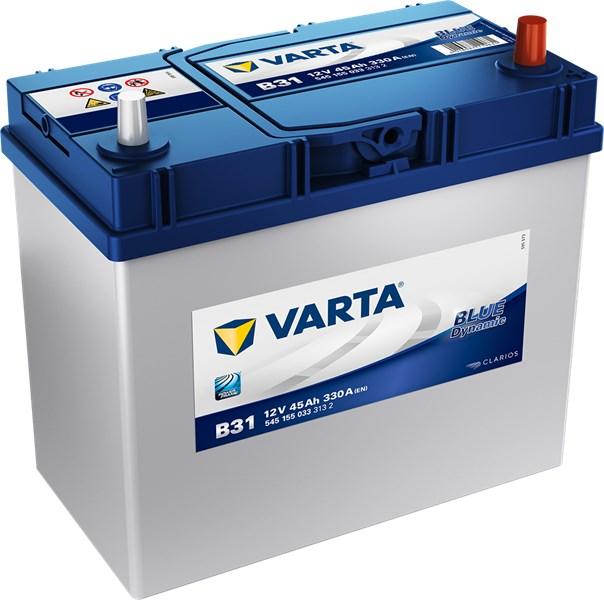 VARTA STARTER BATTERI VARTA BLUE DYNAMIC B31 12V 45AH 330A 12V VARTA - acura, daihatsu, honda, isuzu, kia, mazda, nissan, proton, subaru, suzuki, toyota - O
