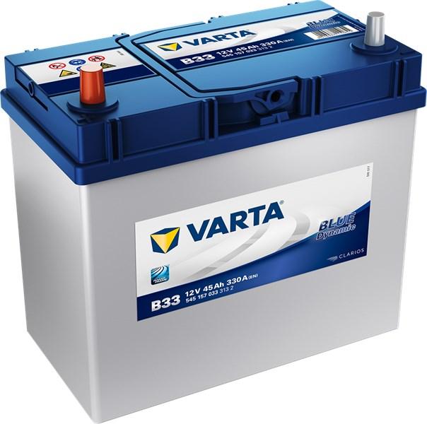 VARTA STARTER BATTERI VARTA BLUE DYNAMIC B33 12V 45AH 330A - daihatsu, ford, honda, ldv, lotus, mazda, mitsubishi, nissan, rover, subaru, suzuki, toyota - O