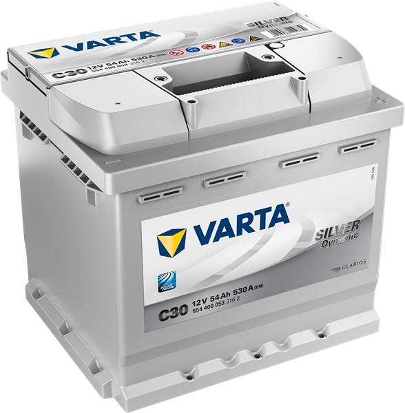 VARTA STARTER BATTERI VARTA SILVER DYNAMIC C30 12V 54AH 530A, Bagasjero - abarth, alfa romeo, audi, austin, bmw, chrysler, citroën, dacia, daf, dfsk, dodge,