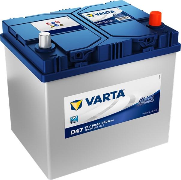 VARTA STARTER BATTERI VARTA BLUE DYNAMIC D47 12V 60AH 540A - acura, chevrolet, citroën, daewoo, ford, honda, hyundai, infiniti, isuzu, kia, lexus, mazda, mi