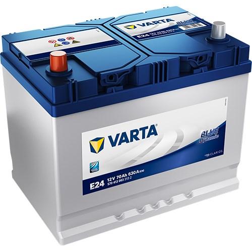 VARTA STARTER BATTERI VARTA BLUE DYNAMIC E24 12V 70AH 630A, Bagasjerom, - alfa romeo, aston martin, austin, bentley, buick, cadillac, chevrolet, chrysler, c