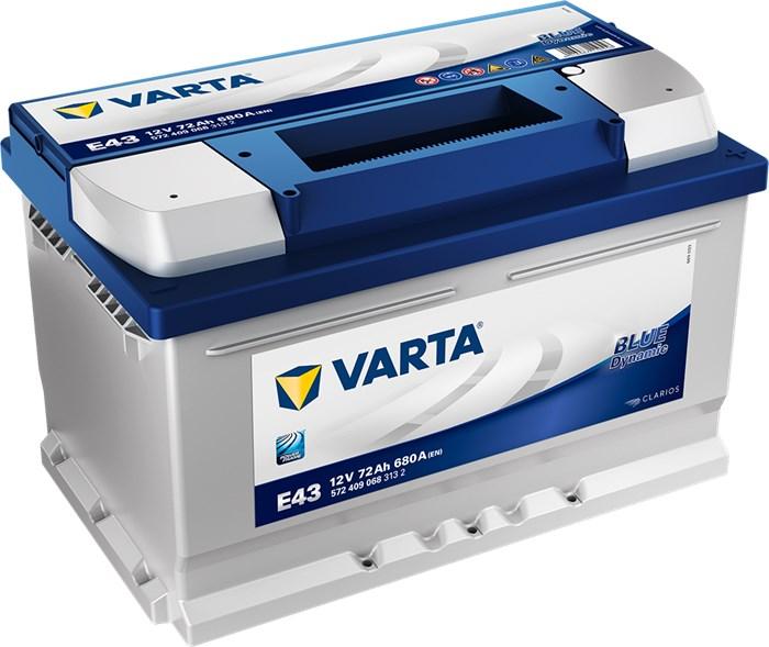 VARTA STARTER BATTERI VARTA BLUE DYNAMIC E43 12V 72AH 680A, Fotrom VART - alfa romeo, audi, austin, bentley, bmw, cadillac, chevrolet, chrysler, ferrari, fi