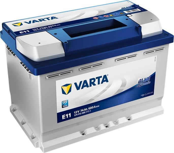 VARTA STARTER BATTERI VARTA BLUE DYNAMIC E11 12V 74AH 680A, Bagasjerom - alfa romeo, alpina, aston martin, audi, bentley, bmw, cadillac, chevrolet, chrysler
