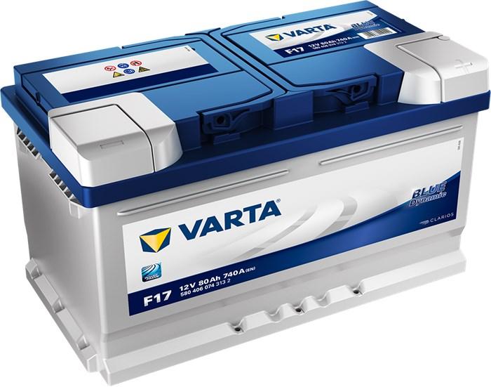 VARTA STARTER BATTERI VARTA BLUE DYNAMIC F17 12V 80AH 740A, Bagasjerom, - alfa romeo, alpina, bmw, chevrolet, chrysler, dodge, fiat, ford, ford usa, infinit