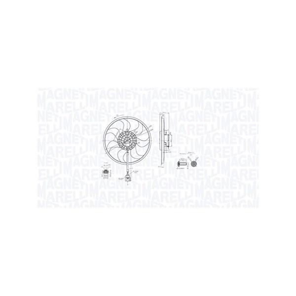 MAGNETI MARELLI Ventilator, motorkjøling 12V MAGNETI MARELLI - vw multivan t5, transporter t5 buss, transporter t5 flak/chassi, transporter t5 skåp - OE 7H0959455A