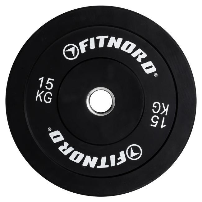 FitNord FitNord Bumper Black Vektskive 15 kg