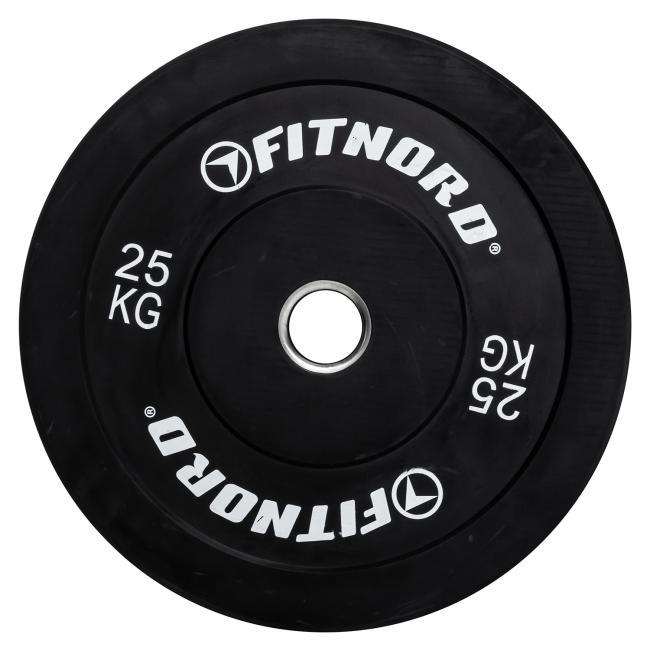 FitNord FitNord Bumper Black Vektskive 25 kg
