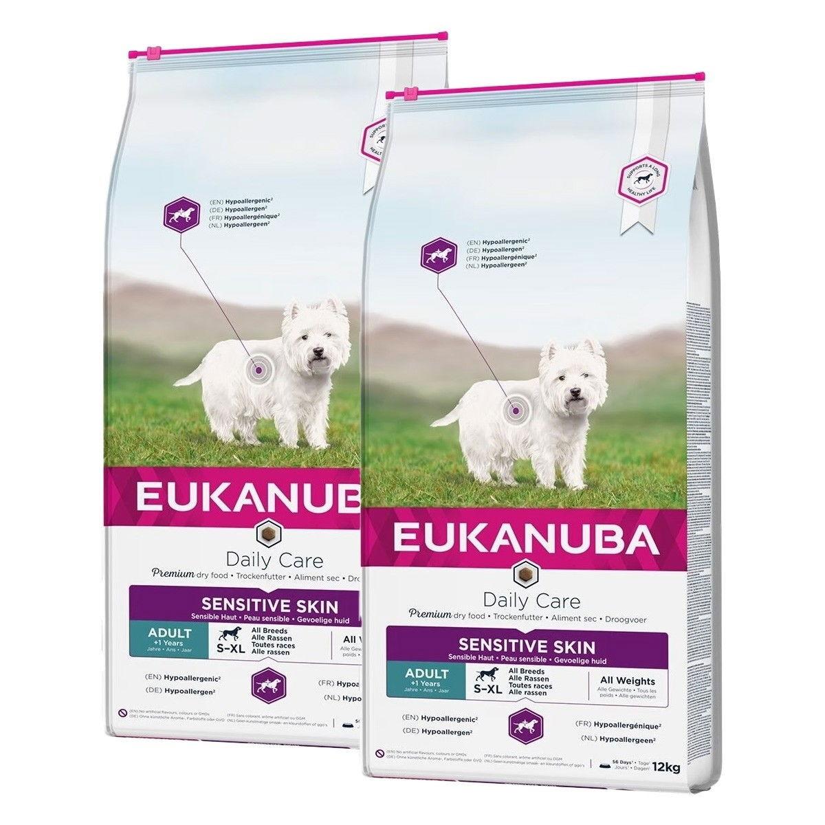 Eukanuba Eukanuba Daily Care Adult Sensitive Skin 2 x 12kg