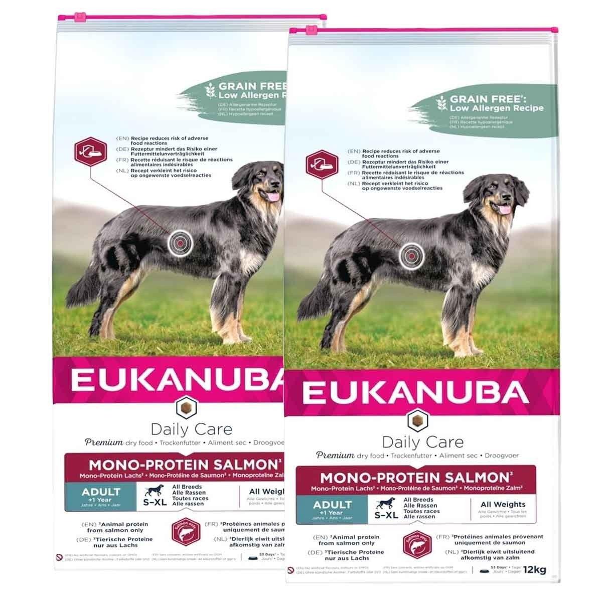 Eukanuba Eukanuba Daily Care Adult Mono Protein Salmon 2 x 12kg