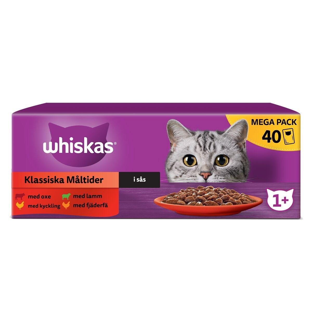 Whiskas Whiskas 1+ Okse, Lam och Kylling i Saus 40x85 g
