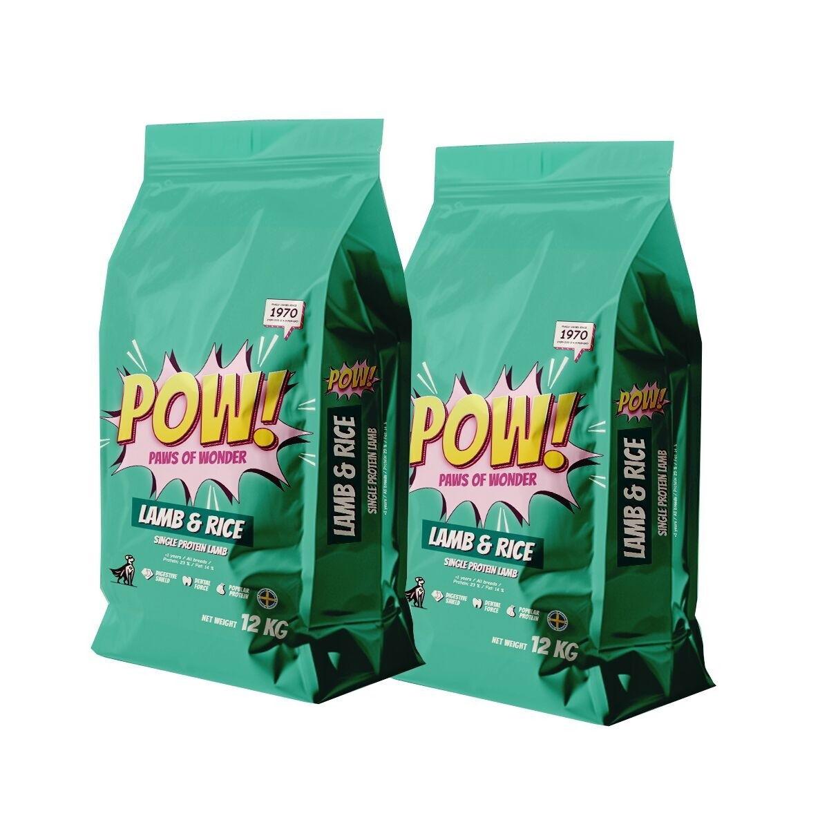 POW! POW! Dog Adult Lamb & Rice 2x12 kg