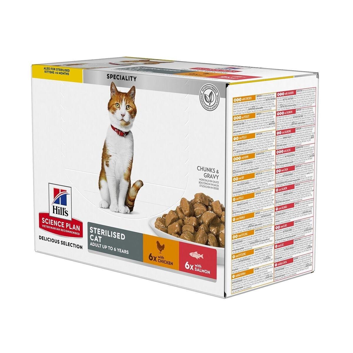 Hill's Hill's Science Plan Cat Adult Sterilised Salmon & Chicken 12x85 g
